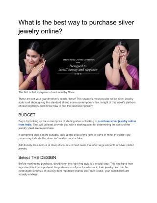 What is the best way to purchase silver jewelry online