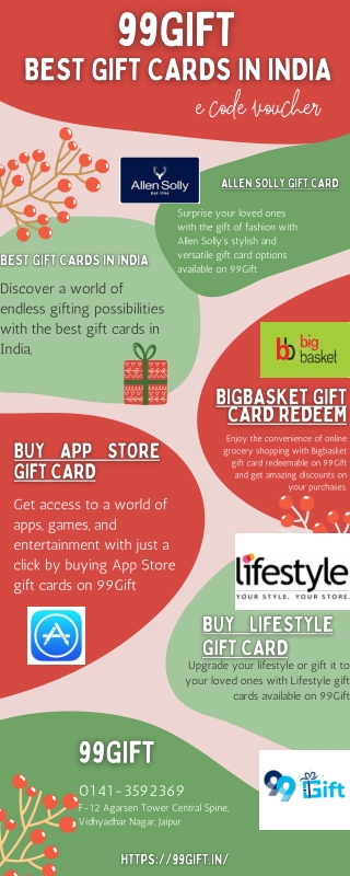 Discover the Best Gift Cards in India on 99Gift - The Ultimate Gifting