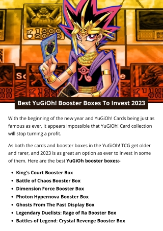 Best YuGiOh! Booster Boxes To Invest 2023