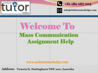 Mass Communication Assignment Help PPT