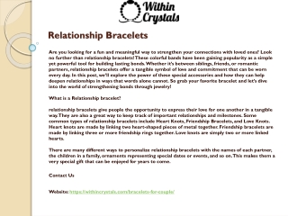 Relationship Bracelets