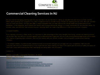 Commercial Cleaning Services In NJ