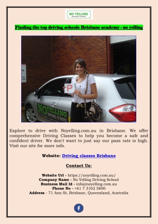 Finding the top driving schools Brisbane academy - no yelling