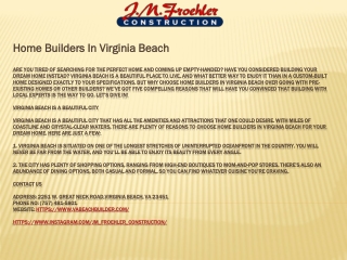 Home Builders In Virginia Beach