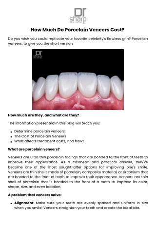 How Much Do Porcelain Veneers Cost