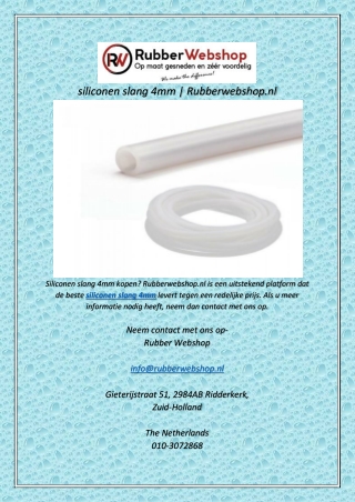 siliconen slang 4mm | Rubberwebshop.nl