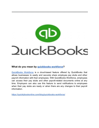 What do you mean by quickbooks workforce