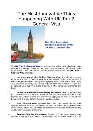 The Most Innovative Thigs Happening With UK Tier 2 General Visa