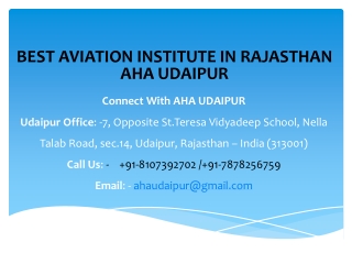 Best Aviation Institute In Rajasthan