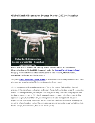 Global Earth Observation Drones Market 2022 – Snapshot