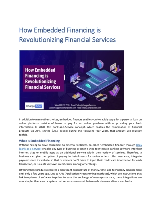 How Embedded Financing is Revolutionizing Financial Services