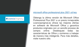 Microsoft Office Professional Plus 2021  Licenciaoriginal.es