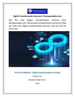 Digital Transformation Services  Devopsenabler.com