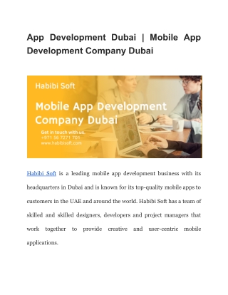 App Development company in Dubai