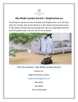 Abu Dhabi Laundry Service  Brightnshine.ae