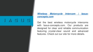 wireless motorcycle intercom