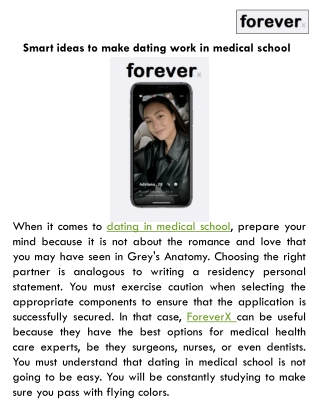 Smart ideas to make dating work in medical school