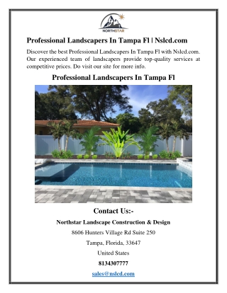 Professional Landscapers In Tampa Fl | Nslcd.com