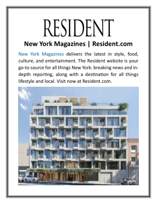 New York Magazines | Resident.com