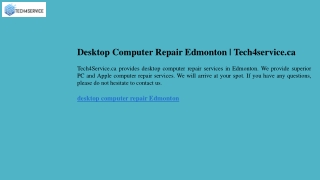 Desktop Computer Repair Edmonton  Tech4service.ca