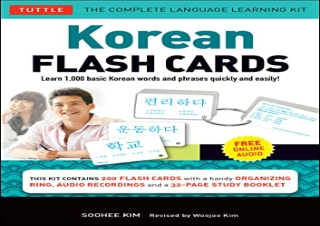 download Korean Flash Cards Kit: Learn 1,000 Basic Korean Words and Phrases Quic