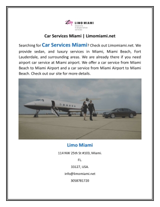 Car Services Miami | Limomiami.net