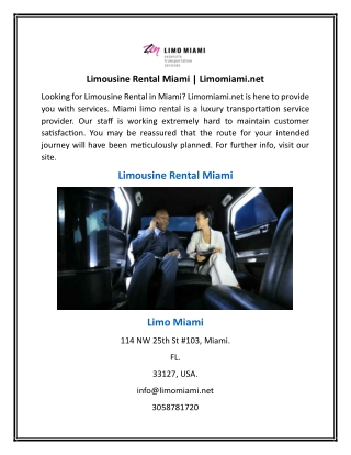 Limousine Rental Miami | Limomiami.net