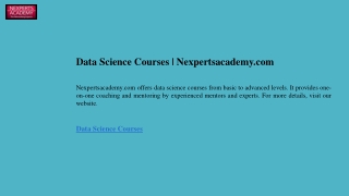 Data Science Courses  Nexpertsacademy.com