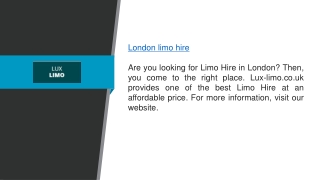 London Limo Hire  lux-limo.co.uk