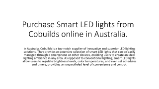 Purchase Smart LED lights from Cobuilds online in Australia