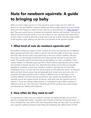 1. Nuts for newborn squirrels