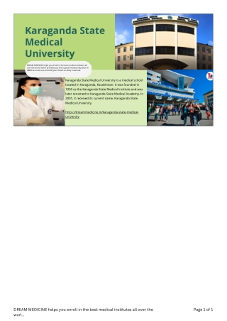 DREAM MEDICINE helps you enroll in the best medical institutes all over the world, which provides you with a great medic