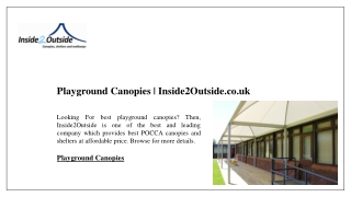 Playground Canopies | Inside2Outside.co.uk