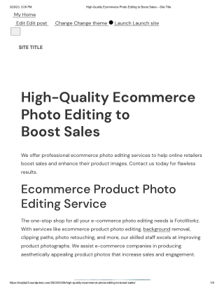 High-Quality Ecommerce Photo Editing to Boost Sales – Site Title