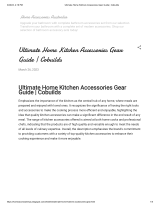 Ultimate Home Kitchen Accessories Gear Guide _ Cobuilds