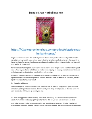 Doggie Snax Herbal Incense