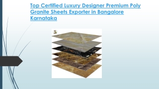 Designer Premium Poly Granite Sheets Exporter in Bangalore