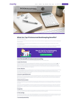 What Are Top 9 Outsourced Bookkeeping Benefits