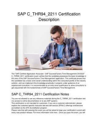 SAP C_THR94_2211 Certification Description