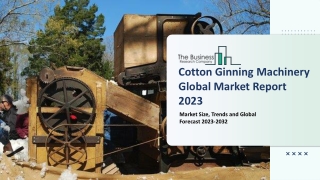 Cotton Ginning Machinery Market 2023 - By Analysis, Trends, Growth 2032