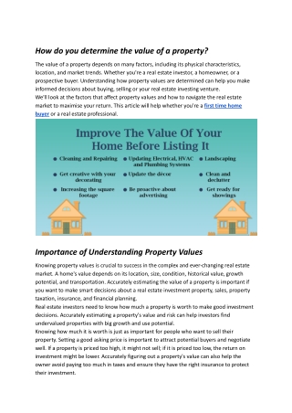 Tools and Resources for Evaluating Property Value