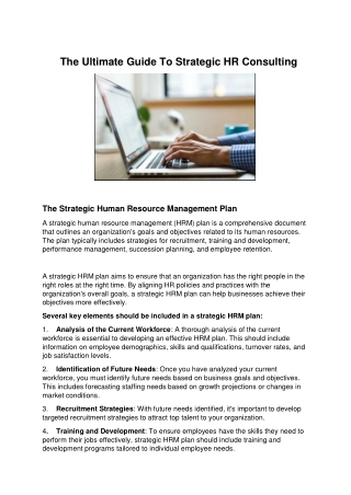 The Ultimate Guide To Strategic HR Consulting