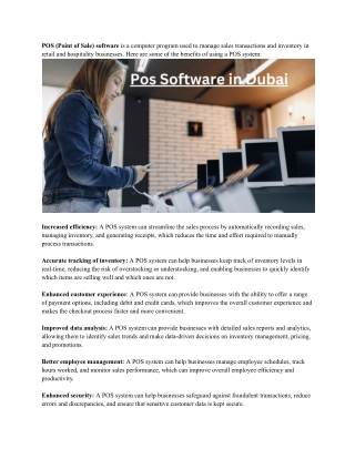Pos Software in Dubai