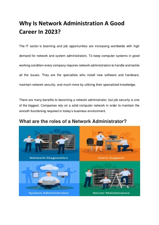 Why Is Network Administration A Good Career In 2023