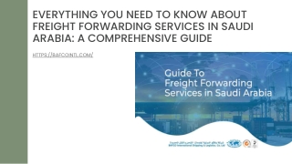 Everything You Need To Know About Freight Forwarding Services In Saudi Arabia A Comprehensive Guide