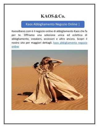 Kaos Abbigliamento Negozio Online | Kaosalbano.com