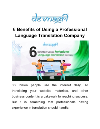 6 Benefits of Using a Professional Language Translation Company