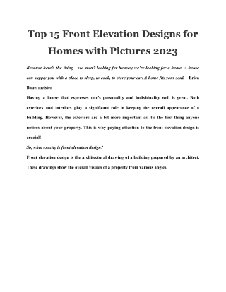 Top 15 Front Elevation Designs for Homes with Pictures 2023