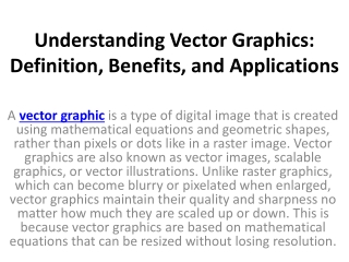 Understanding Vector Graphics: Definition, Benefits, and Applications