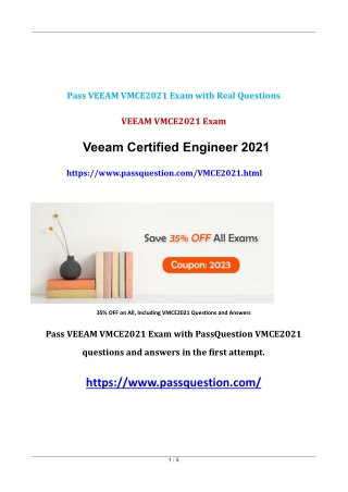 2023 Updated Veeam Certified Engineer VMCE2021 Real Questions